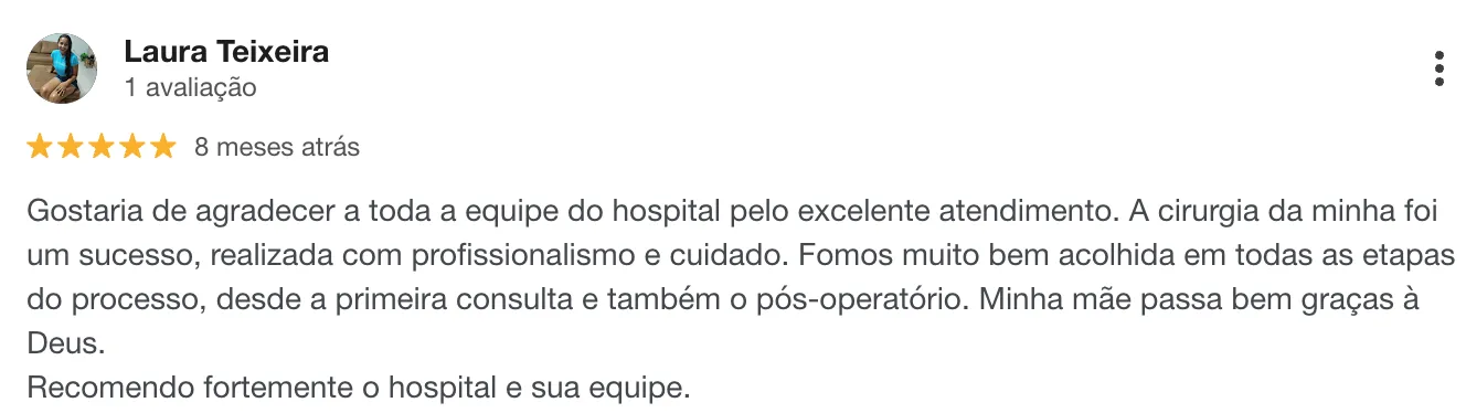 Avaliação 3 no Google