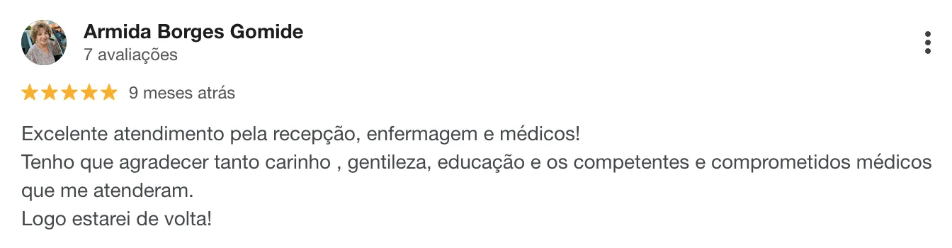 Avaliação 4 no Google