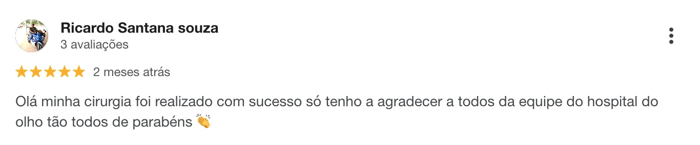 Avaliação 6 no Google