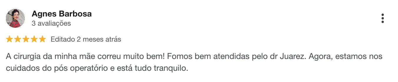 Avaliação 7 no Google